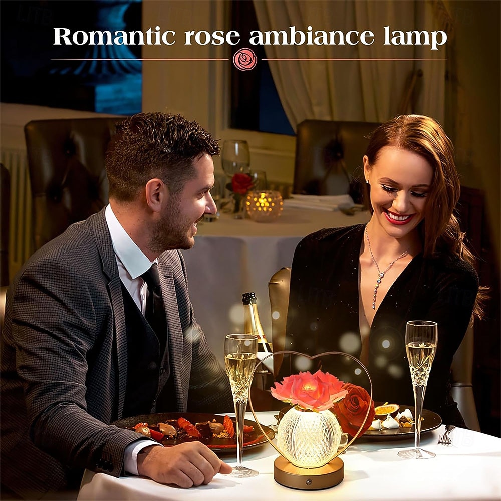 Rose Flower Lamp,Birthday Gifts for Women,Rechargeable Cordless LED Touch Lamps,3-Colour Infinitely Dimming Small Night Light,for Living Room,Dining Room,Bedroom Festival Home Decor 2026 - $64.99 –P4