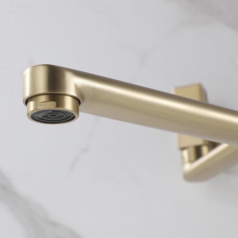 Keukenkraan met één gat, geschikt voor wandmontage, geborsteld, opvouwbaar en uitschuifbaar messing. 2026 - $111.99 –P8