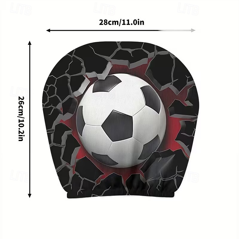 2 st nackstödsskydd med fotbollstryck, bilinredning, moderiktigt sätesskydd, enkla att installera, lämpliga för långkörning, stadspendling, perfekt rolig bildekor, ökad komfort 2026 - $9.49 –P19