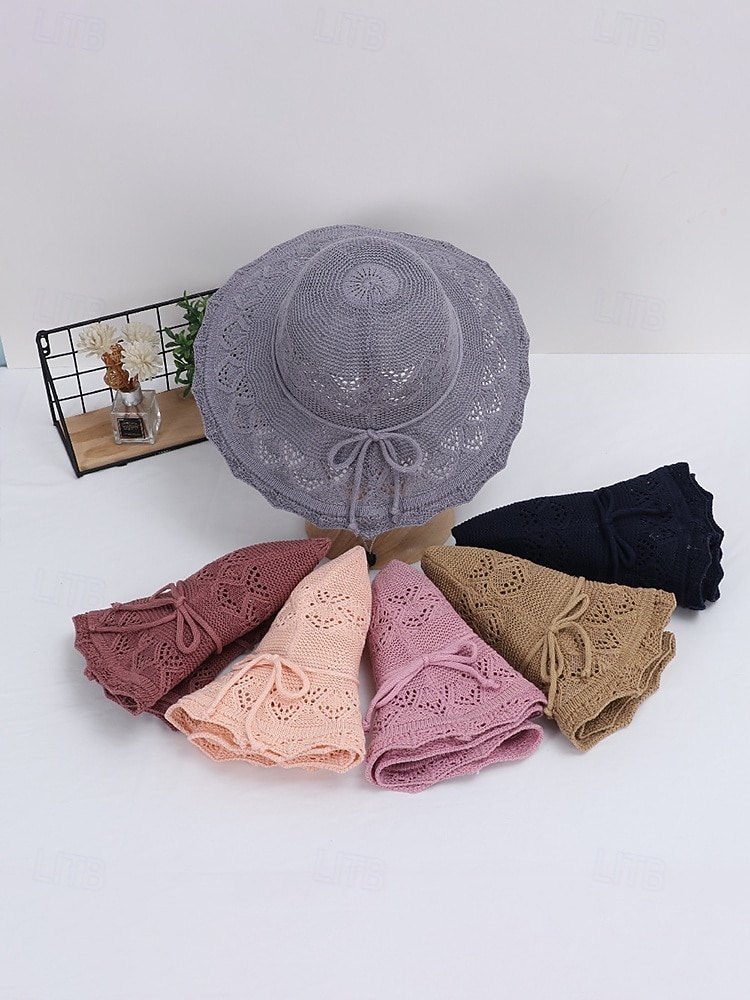 Opvouwbare zonnehoed voor dames, lichtgewicht polyester, boho-stijl, meerkleurig, ademend en opvouwbaar, perfect voor vakantie, reizen, strand en dagelijks gebruik. 2026 - $11.99 –P6