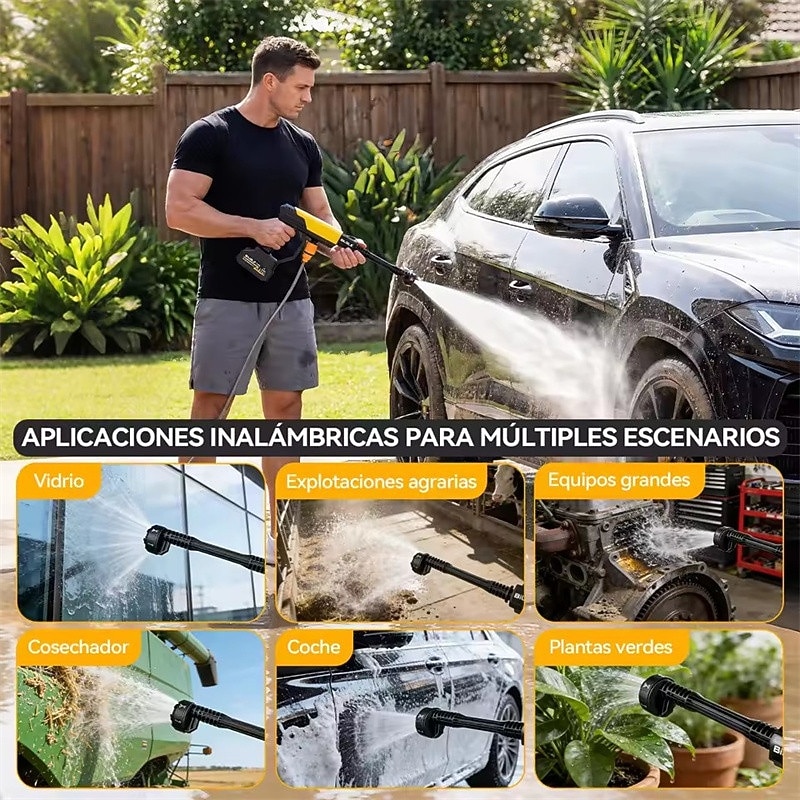 Cordless Portable Pressure Washer, Battery Powered Handheld Power Washer Kit with Storage Case & Foam Cannon, High Pressure Cleaner for Car Washing, Patio, Garden, Fence, Outdoor Surface Cleaning 2026 - $98.99 –P3