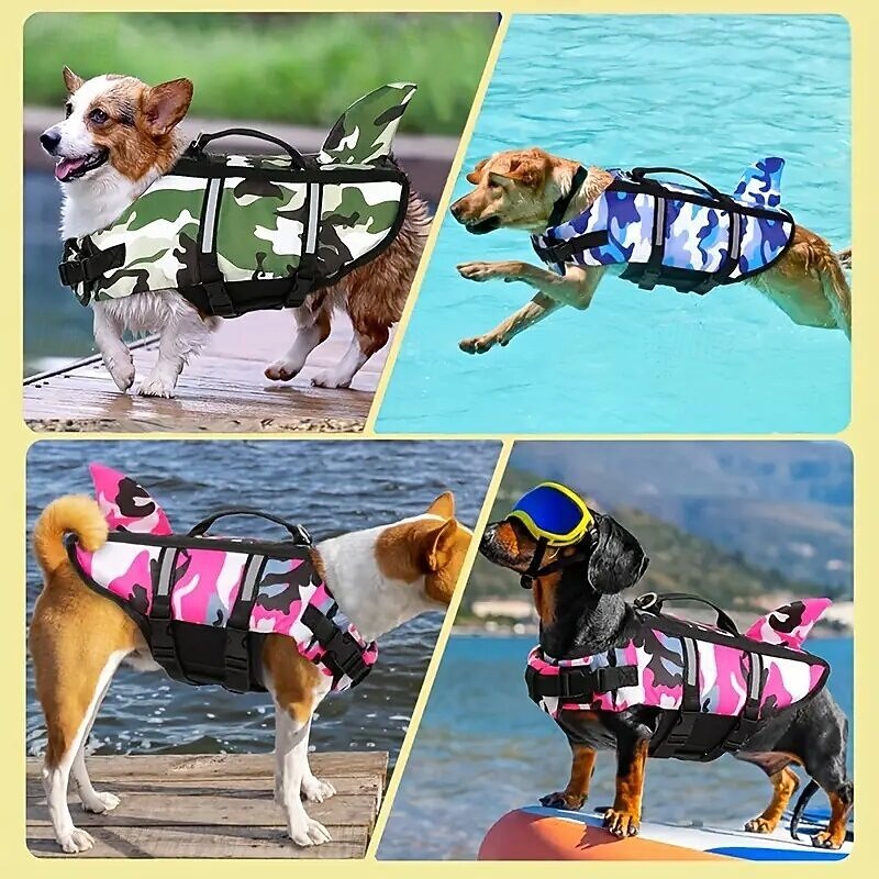 2026年 ペットベストベスト調節可能なベルトハンドル付きプール用調節可能な犬服  コレクション – $23.99 –P1