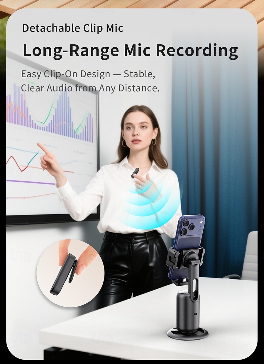 Auto Face Tracking Phone Holder,No App Required,360 Rotation Phone Camera Stand with Remote and Gesture Control, Smart Shooting Tripod for Vlog/TIK Tok Live Streaming YouTube Video Recording 2026 - $41.99 –P6