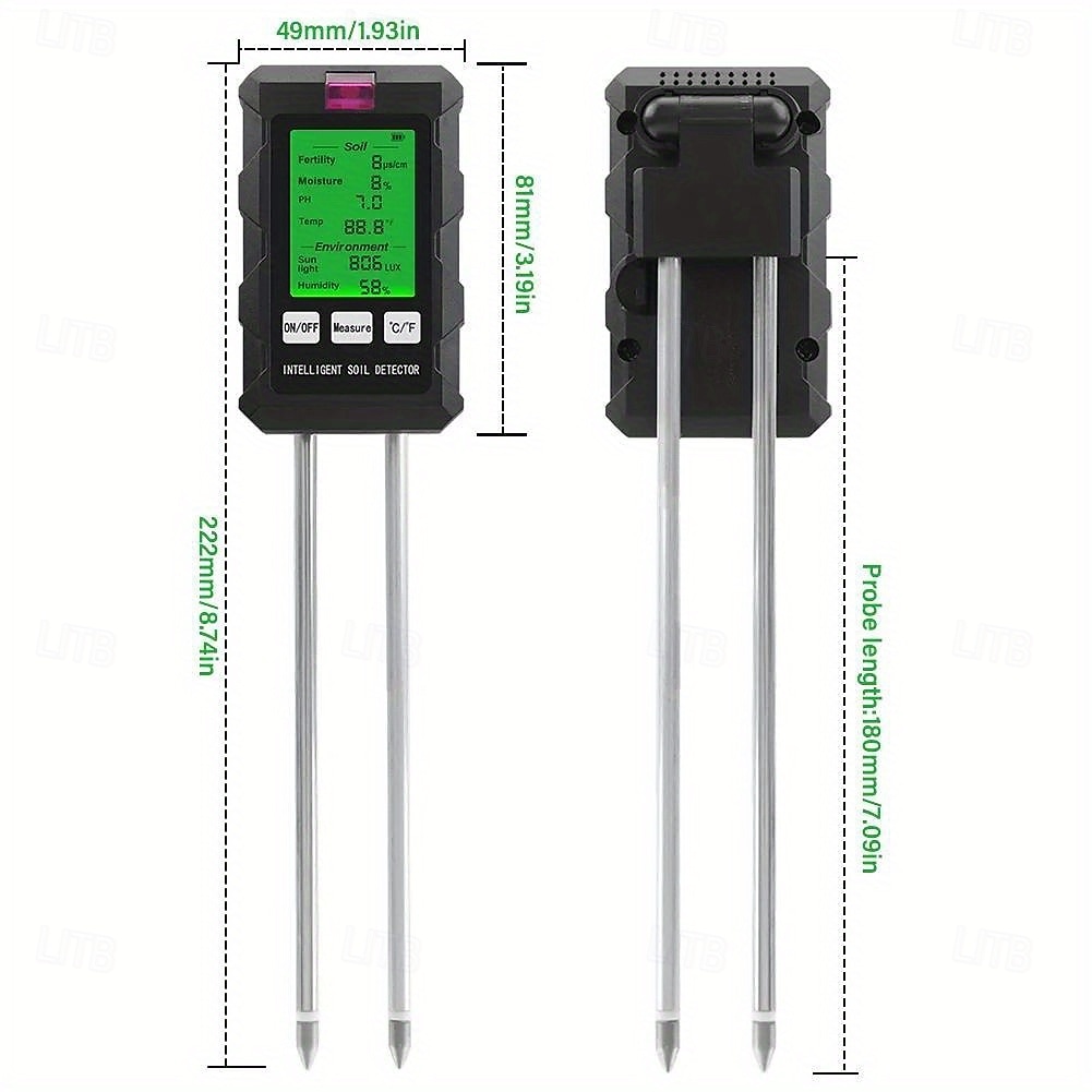 6-in-1 Digital Soil pH Meter for Garden Plants, Professional Soil Tester for Moisture, Fertility, Sunlight, Temperature & Humidity, Accurate Soil Test Kit for Indoor Outdoor Lawn, Farm, Plant Care 2026 - $35.99 –P11