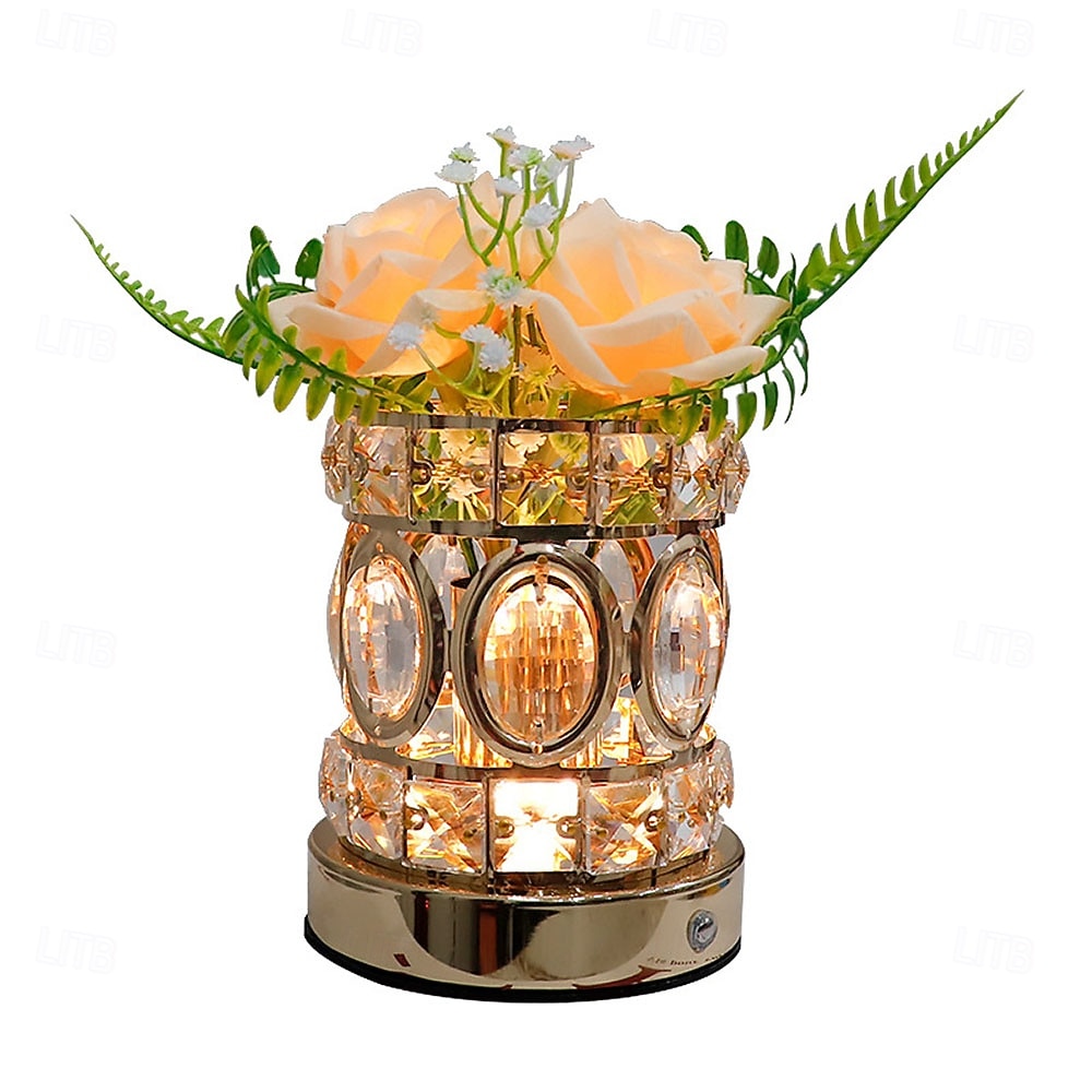 Rose Flower Lamp, Rechargeable Cordless Touch Crystal Bedside Table Lamp with 3-Color Dimmable Small Night Light - Birthday Gifts for Women, Mom, Wife, Living Room, Bedroom Decor, Romantic Home Decor 2026 - $59.99 –P5
