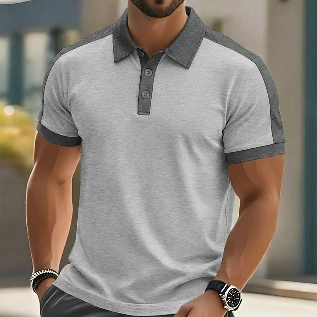 Homme Polo Chemise de golf Occasionnel Sports Classique Manche Courte Mode Frais Bloc de Couleur Boutons Été Printemps Printemps & Automne Coupe régulière Noir Blanche Rouge Bordeaux Kaki Gris Claire de 2026 ? $16.99 –P7