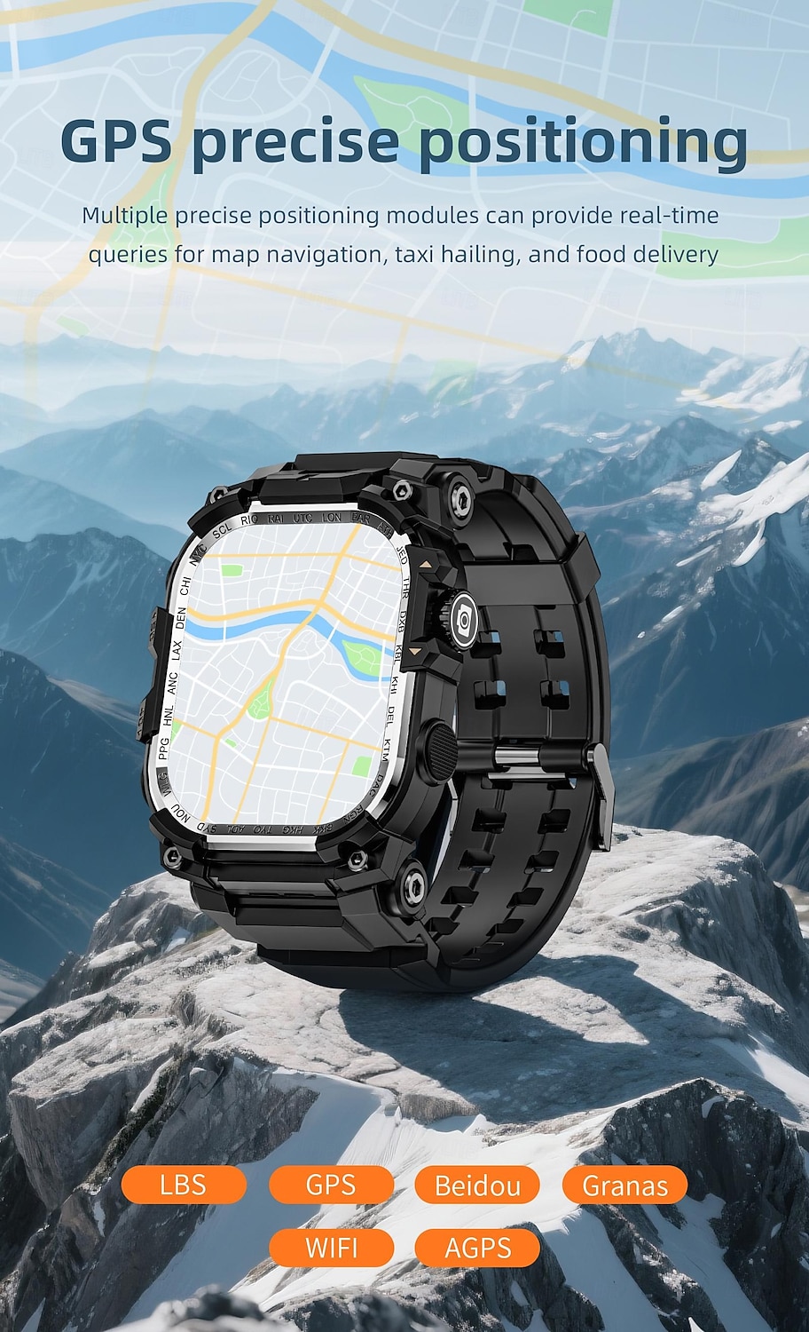 Relógio inteligente Lokmat Appllp 7 Max de 2,06 polegadas com 4G LTE, pedômetro, lembrete de chamadas, monitor de sono, compatível com Android e iOS, unissex, GPS, chamadas em modo mãos-livres, controle de mídia, IPX-4, 60 mm. de 2026 por $187.99 –P20