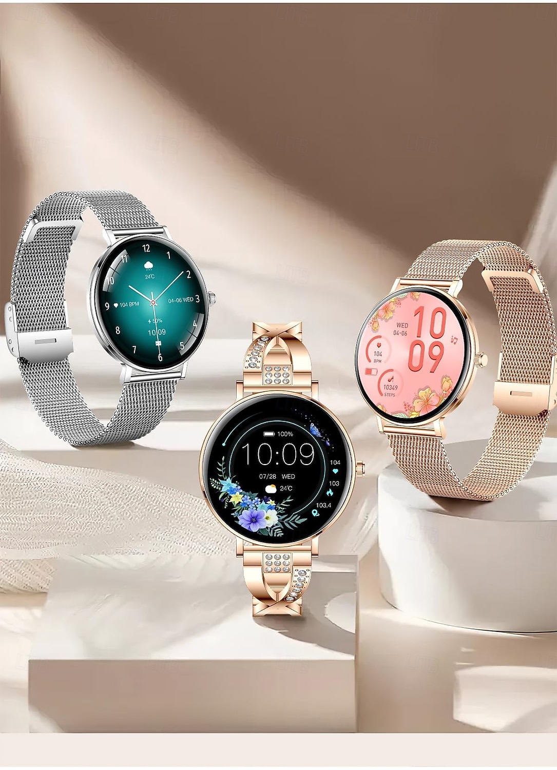 Relógio inteligente exclusivo Goddess com tela redonda AMOLED HD de 1,32 polegadas, ultrafino e leve de 7,5 mm, a melhor opção de presente para namorada, monitoramento de frequência cardíaca e de 2026 por $77.99 –P14