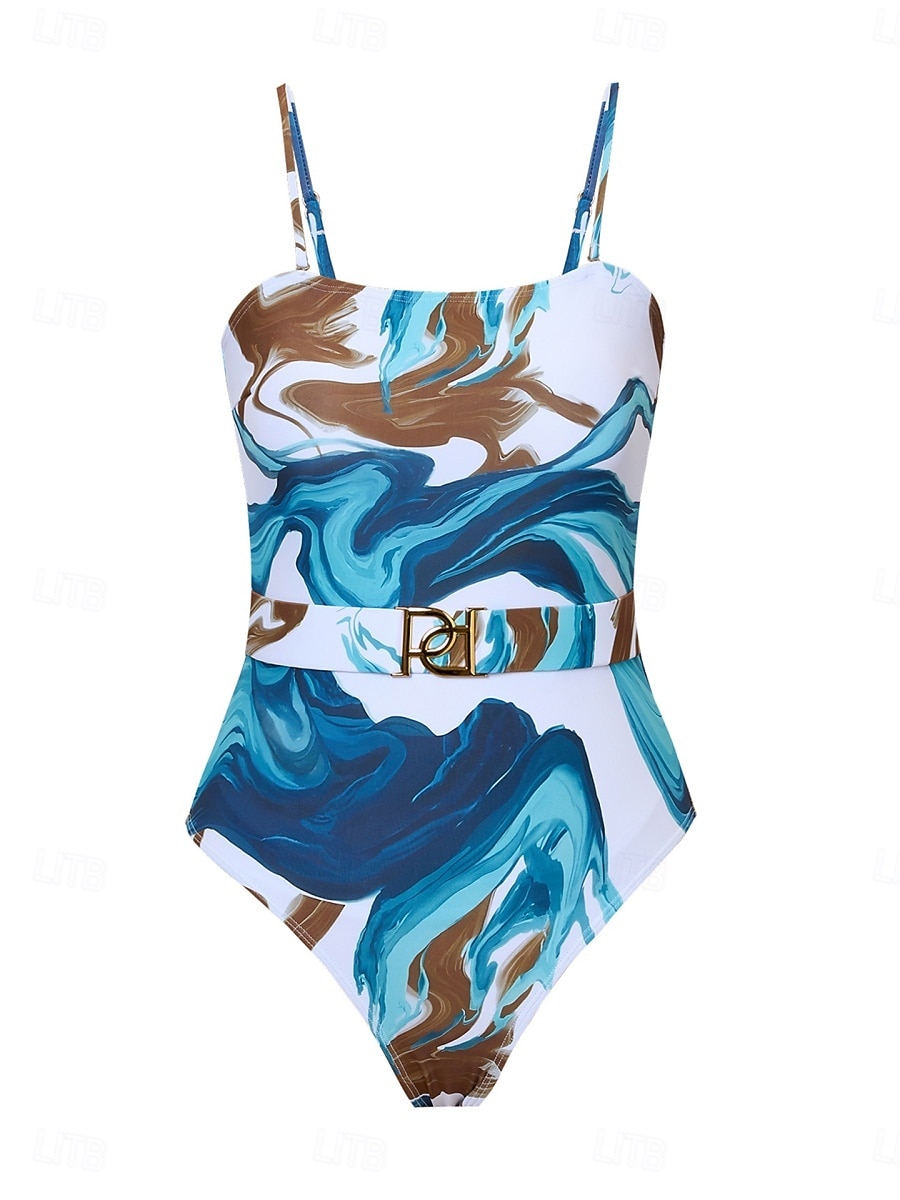 Damen Badeanzug Einteiler Zweiteilig Monokini Rock Bademode Bauchkontrolle Hohe Taille Schlank Rückenfrei Urlaub Strandbekleidung Blumen V Ausschnitt Ärmellos Badeanzüge 2026 - $48.99 –P15