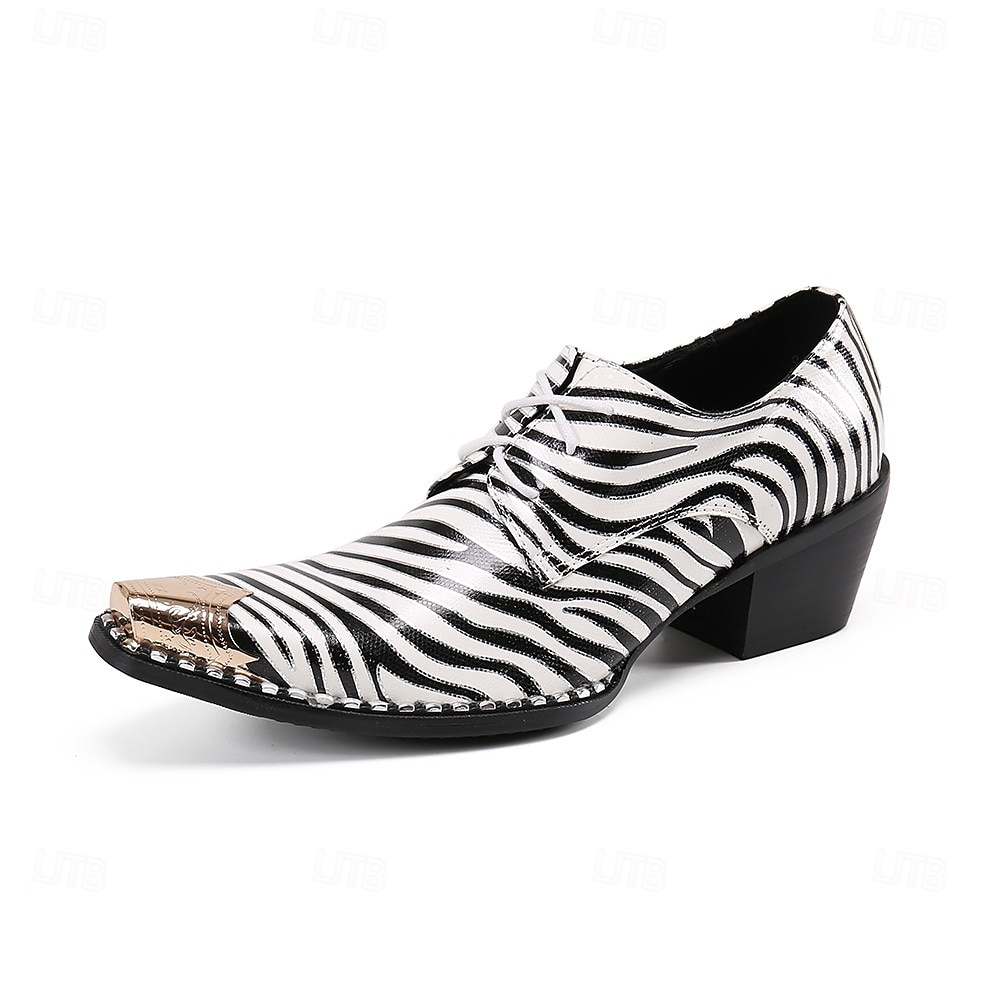 Herenloafers van leer met zebraprint – hoogwaardige modeschoenen voor speciale gelegenheden en avondjes uit. 2026 - $109.99 –P2