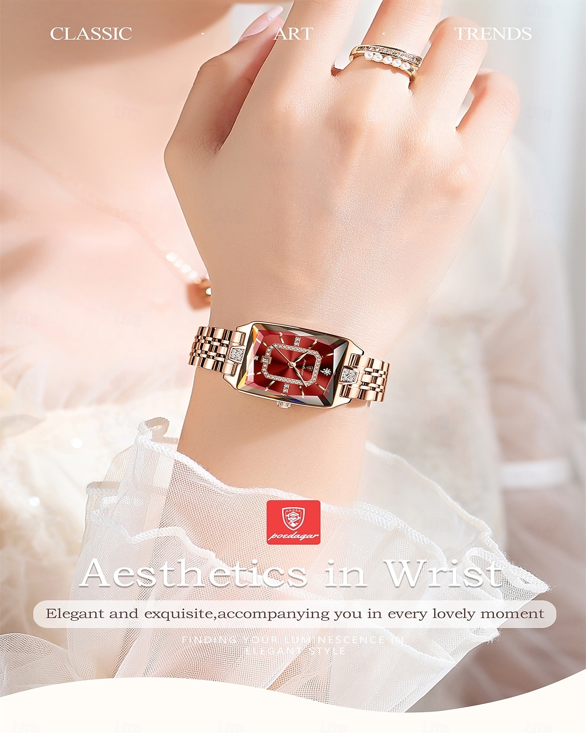 Mother's Day Gift Women's Watch, Rose Gold Square Dial with Sparkling Crystals, Waterproof Stainless Steel Band Quartz Wrist Watch, Elegant Dress Watch Jewelry for Her Wife, Multiple Color Dials 2026 - $35.99 –P1