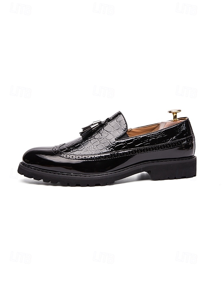 Men's Black and White Tassel Loafers Two-Tone Slip-On Dress Shoes for Weddings, Cocktail Parties, Resort Evenings, Banquets, Prom, Fashion Formal Occasion Wear 2026 - $46.99 –P5