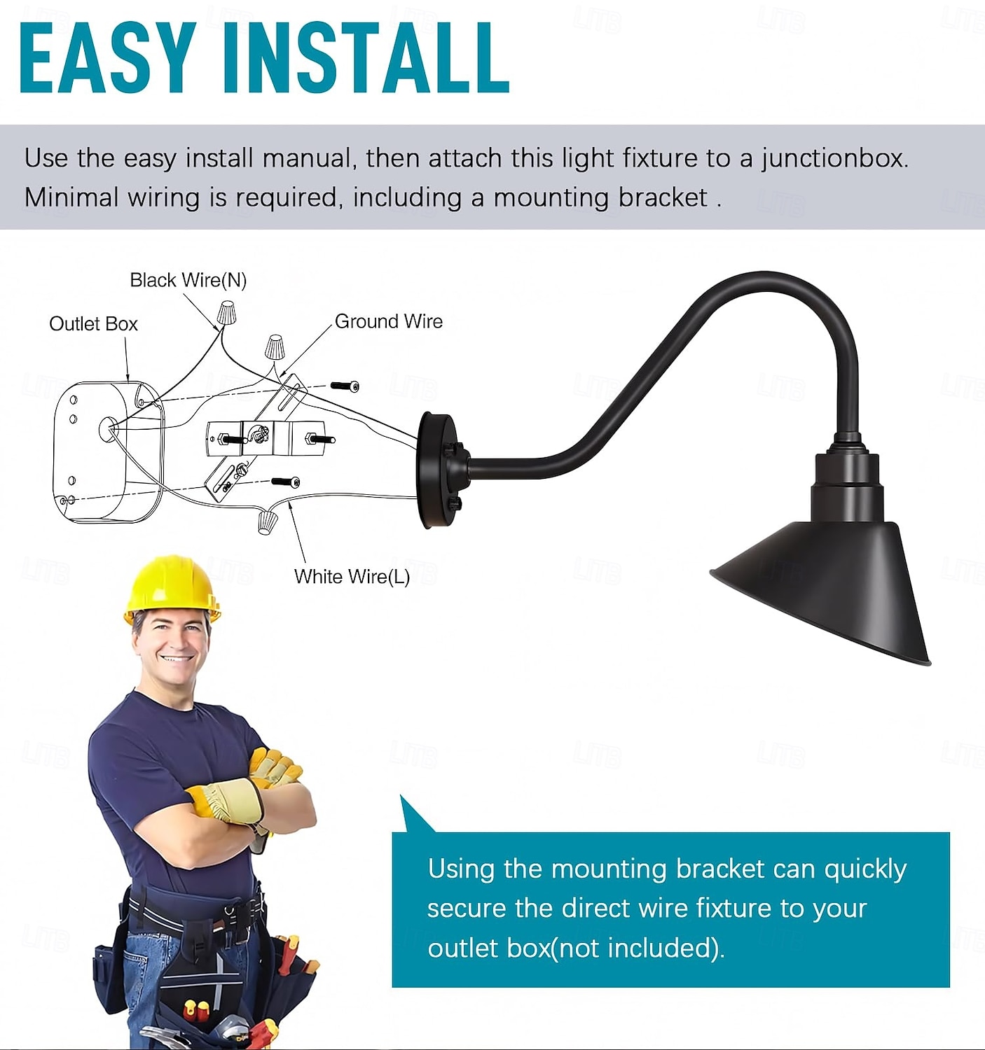 pajta lámpa hattyúnyak fali lámpa kültéri/beltéri IP65 vízálló farmház fali tartó vintage világítótest matt fekete kültéri verandára, házba, garázsba, teraszra, bérleményekbe, raktárba 2026 - $199.99 –P12