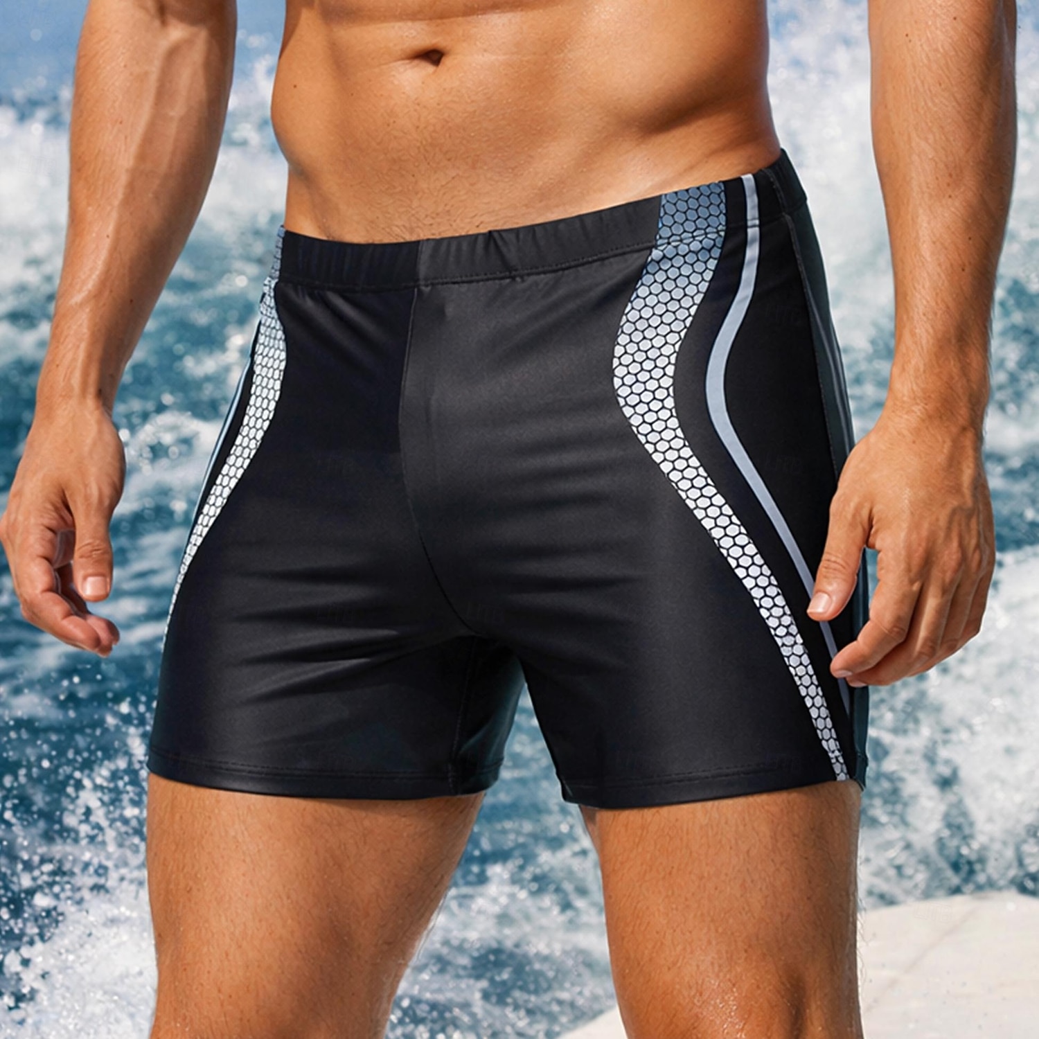 Муж. Стандартный Шорты для гидрокостюма Плавки Пэчворк Бойлег Быстровысыхающий Эластичный Дышащий Без рукавов Купальники Нижняя часть Серфинг Водные виды спорта Плавание Лето 2026 - $7.49 –P4