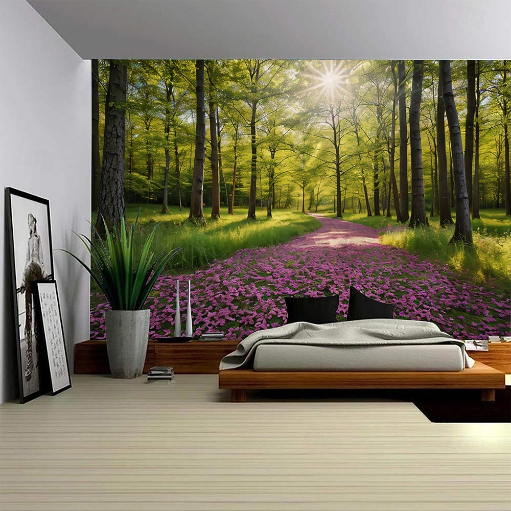 Forest Plants Waterfalls Lake Scenery Tapestry Modern Scenery Beautiful Bedroom Living Room Dormitory University Dormitory Shooting Background Decorative Home Decoration 2026 - E£847.04 –P2