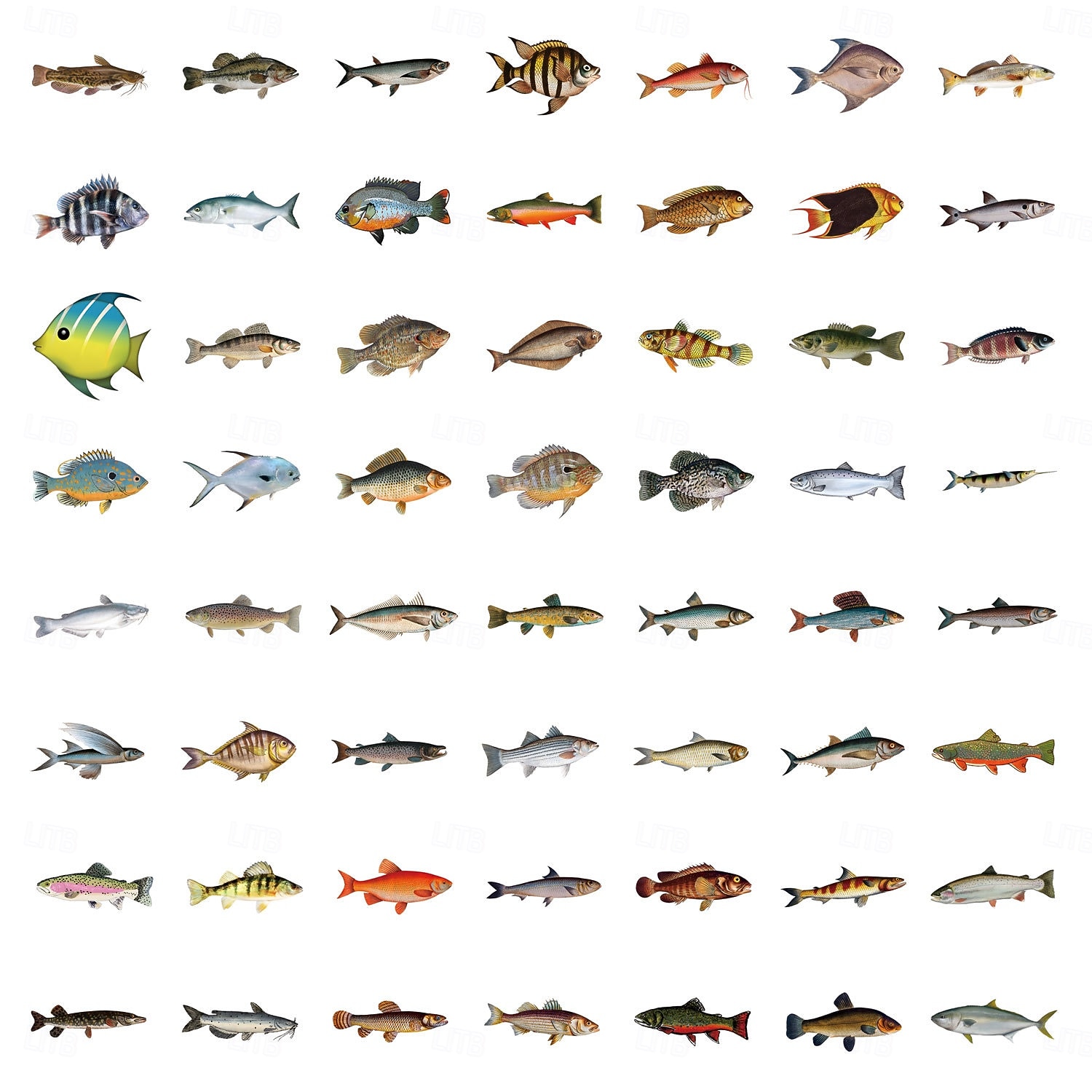 110 adesivi di pesci per adulti e bambini, adesivi in vinile impermeabili di animali marini oceanici per laptop, borraccia, telefono, Kindle, diario, album di ritagli, skateboard, bagagli, senza del 2026 a $10.49 –P7