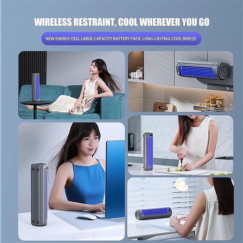Aire acondicionado portátil, ventilador enfriador de aire personal de 3 velocidades para dormitorio, oficina, hogar y cocina, enfriador evaporativo silencioso de escritorio/torre, recargable por USB. 2026 - $56.99 –P7