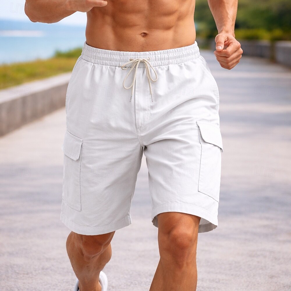 Hombre Pantalones Cortos Running Pantalón Corto Short Running Shorts de gimnasio Correa Bolsillo Bermudas Casual Diario Exterior Verano Ligero Transpirable Entrenamiento de gimnasio Correr Corriendo 2026 - $18.99 –P5