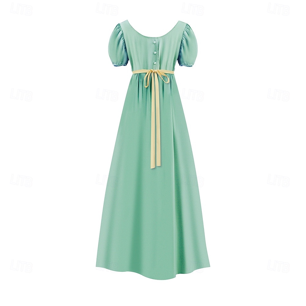 Retro Vintage Mittelalterlich Renaissance Knöchellänge Kleid Ballkleid Kleid im Regency-Stil Kurze Ärmel Prinzessin Dame Einfarbig Quadrathals Kostüm Damen königlich Halloween Karneval Leistung 2026 - $40.99 –P4