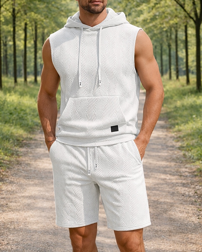 Hombre Tracksuit Vestimenta para correr Trajes de entrenamiento Correa 2 Piezas Color sólido Conjunto de ropa deportiva Verano Primavera Negro Blanco Entrenamiento de gimnasio Correr Corriendo 2026 - $37.99 –P3