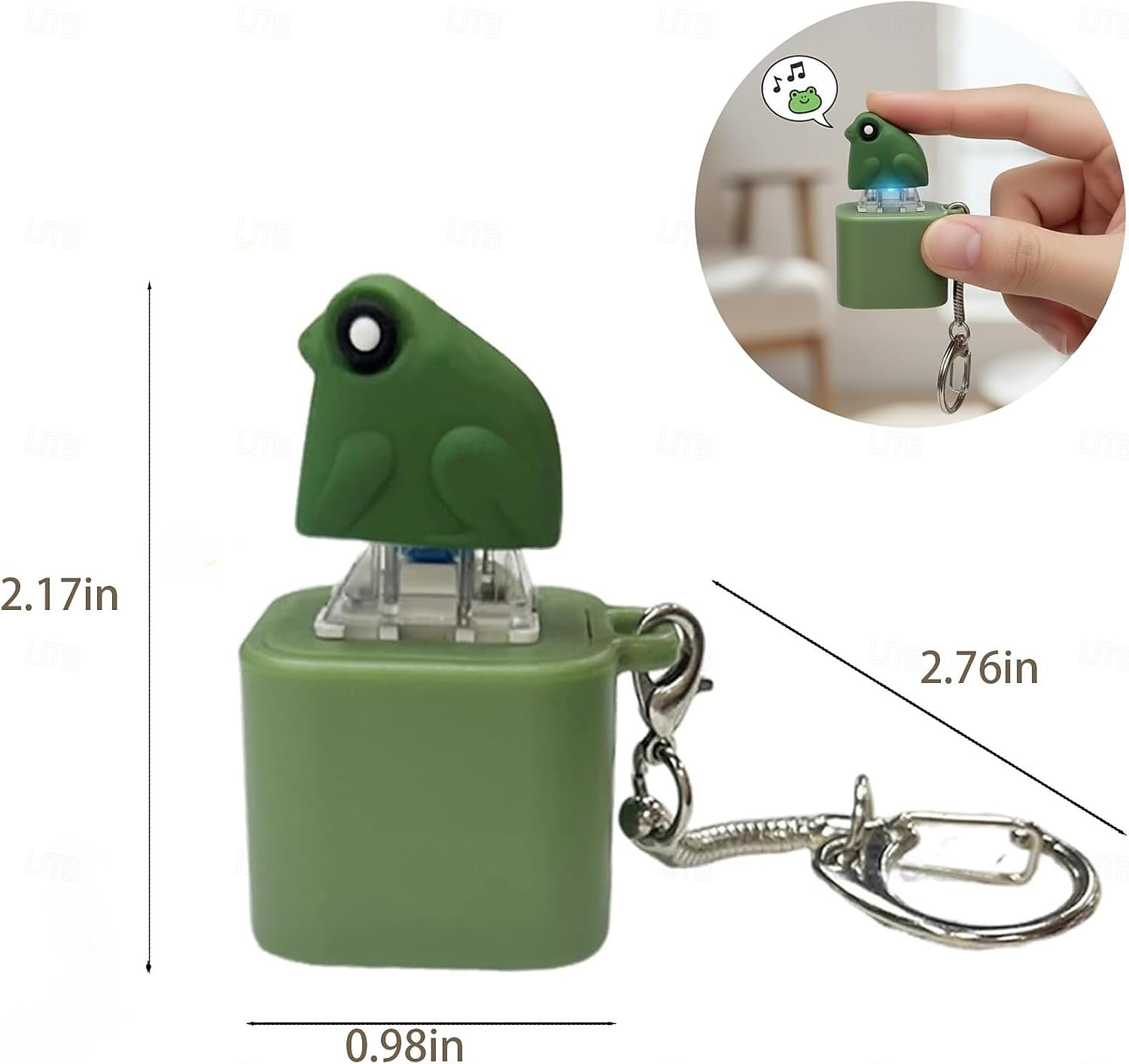 Rechocząca żaba, zabawka-fidget, akumulatorowy brelok z rechoczącą żabą, rechocząca żaba, antystresowy gadżet z kolorowymi światłami, świetna zabawa &przenośna zabawka łagodząca lęk 2026 - $17.19 –P4