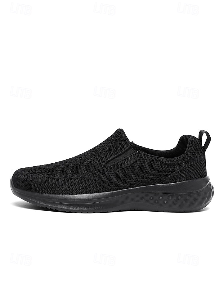 Grijze gebreide instapsneakers voor heren – lichtgewicht casual schoenen voor eiland- en cruisevakanties, ademende schoenen voor op reis en in resorts. 2026 - $42.99 –P8