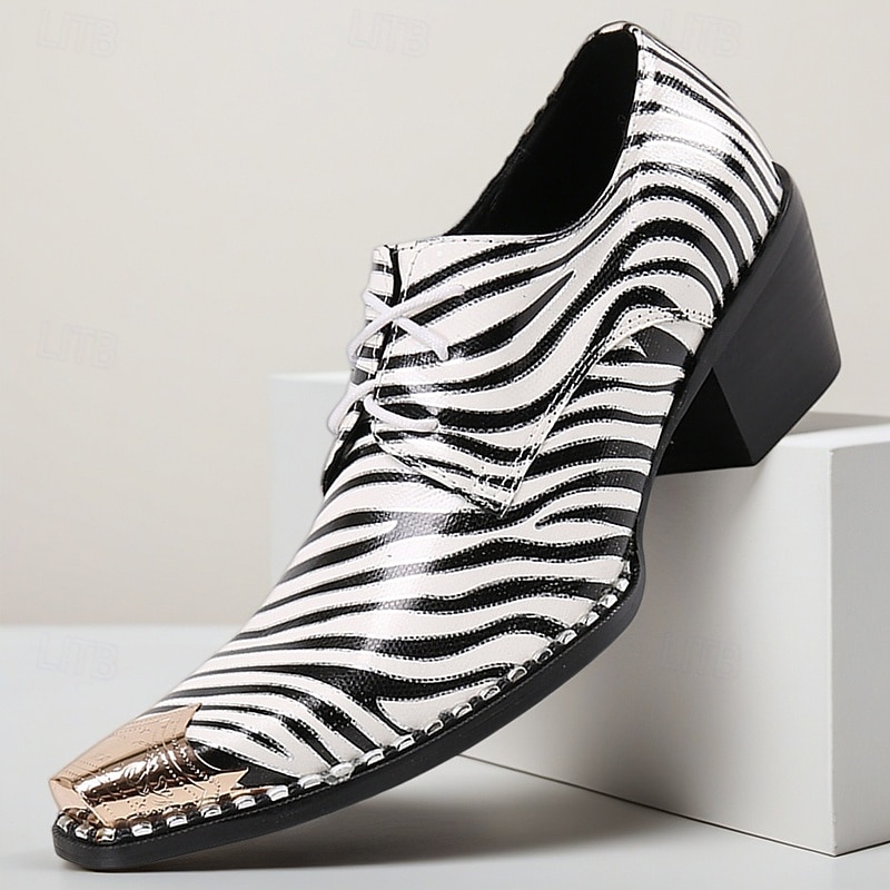Herenloafers van leer met zebraprint – hoogwaardige modeschoenen voor speciale gelegenheden en avondjes uit. 2026 - $109.99 –P1