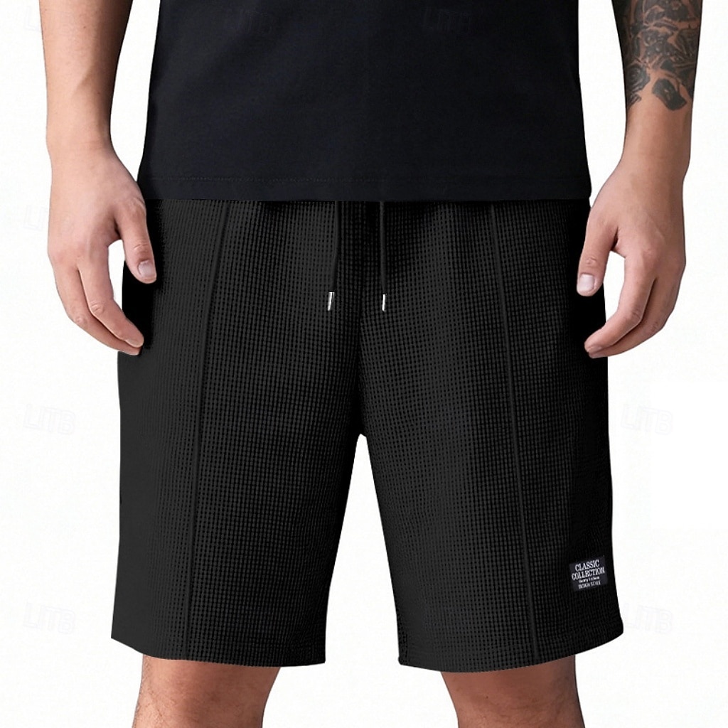 Hombre Pantalones cortos de gofres Pantalón corto Pantalones cortos de playa Pantalones cortos casuales Bolsillo Cintura elástica Plano Comodidad Transpirable Longitud de la rodilla Casual Exterior 2026 - $17.99 –P14