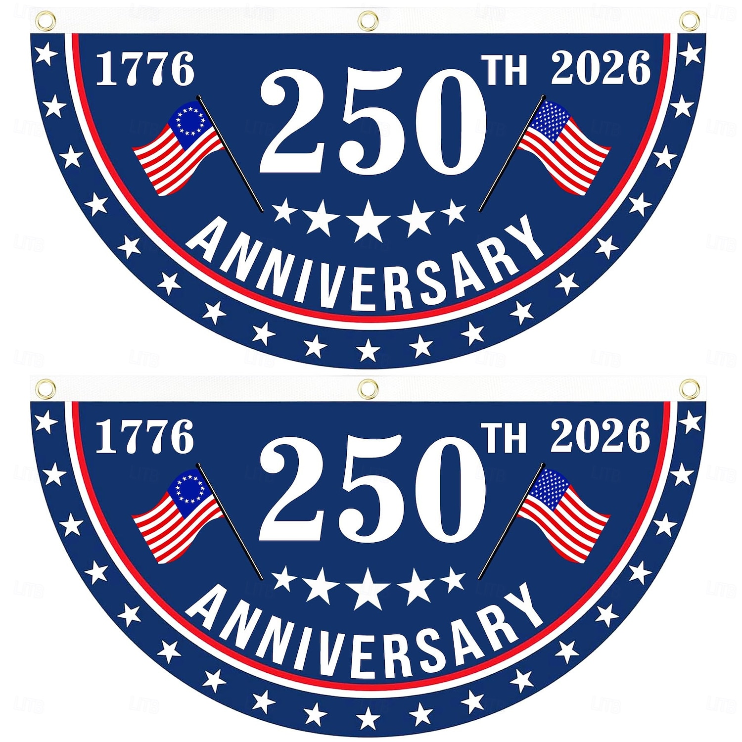 2 darab USA 250. évfordulós zászló 1,5X3 FT 1776-2026 szurkolói zászlók patriotikus csillagok kültéri díszek frontajtóra teraszra üdvözlő háttér fém grommetekkel 2026 - $17.99 –P1