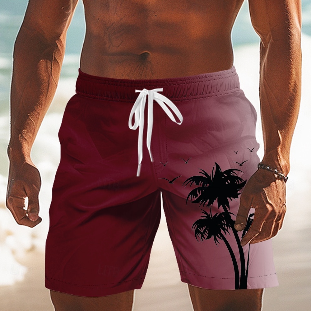 Herre Kokosnøttre Gradientfarge Badeshorts Badedrakter Badeshorts Surfeshorts Medium Midje Hawaiisk Strandferie Sidelommer Mesh fôr Elastisk snøring i midjen Designer Klær 2026 - $20.99 –P4