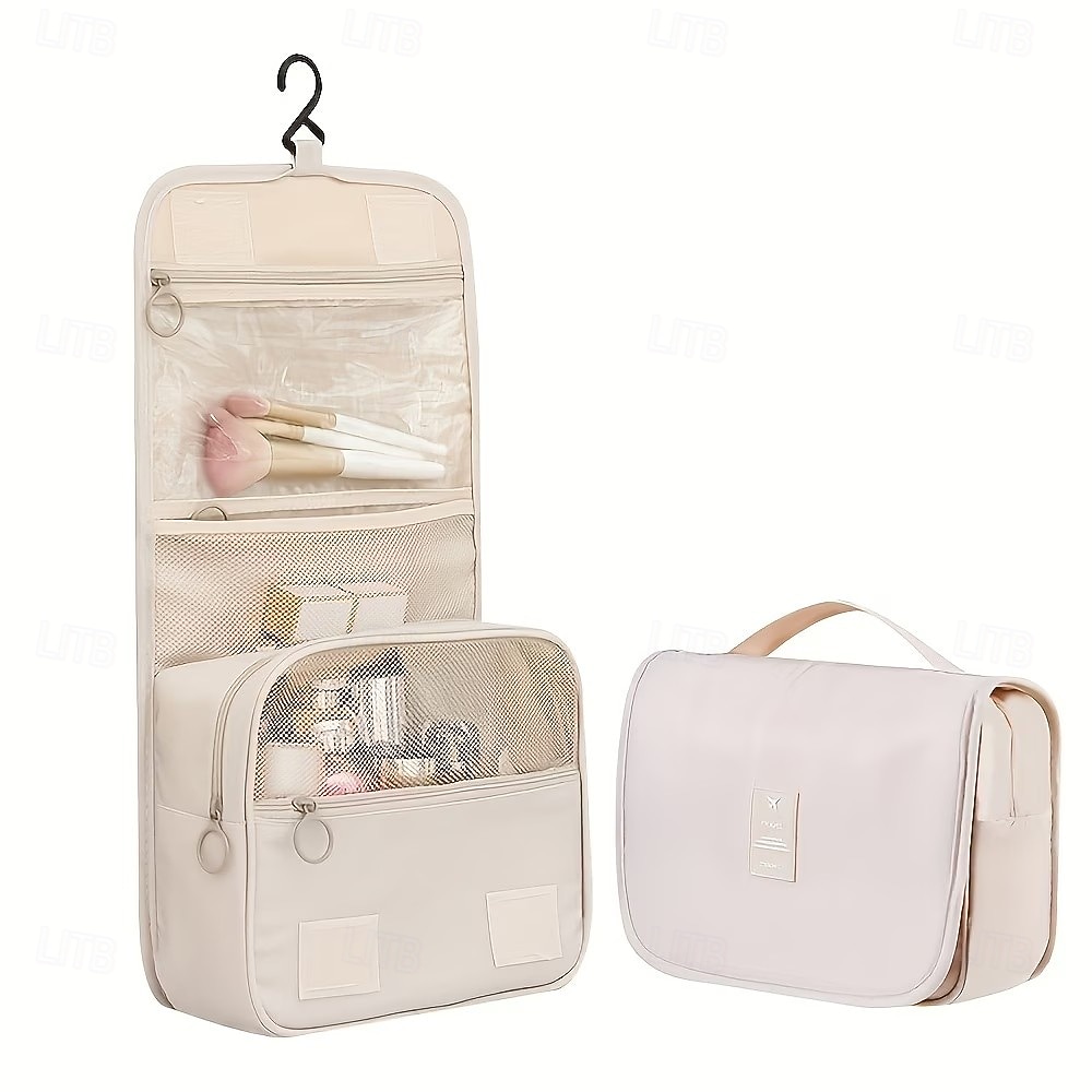 Trousse de toilette en sergé, grande capacité, portable et multifonctionnelle, idéale pour les voyages. Trousse de toilette unisexe avec crochet de suspension, pochette à maquillage, organisateur de de 2026 ? $13.99 –P9