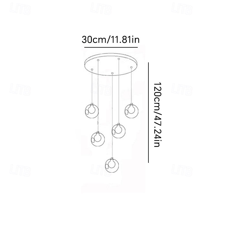 lange lysekroner for høyt tak, moderne krystallkuler pendellampe, globe regndråpelampe, hengende lysarmaturer til spiraltrapp, foaje, entrywa 2026 - $66.99 –P11