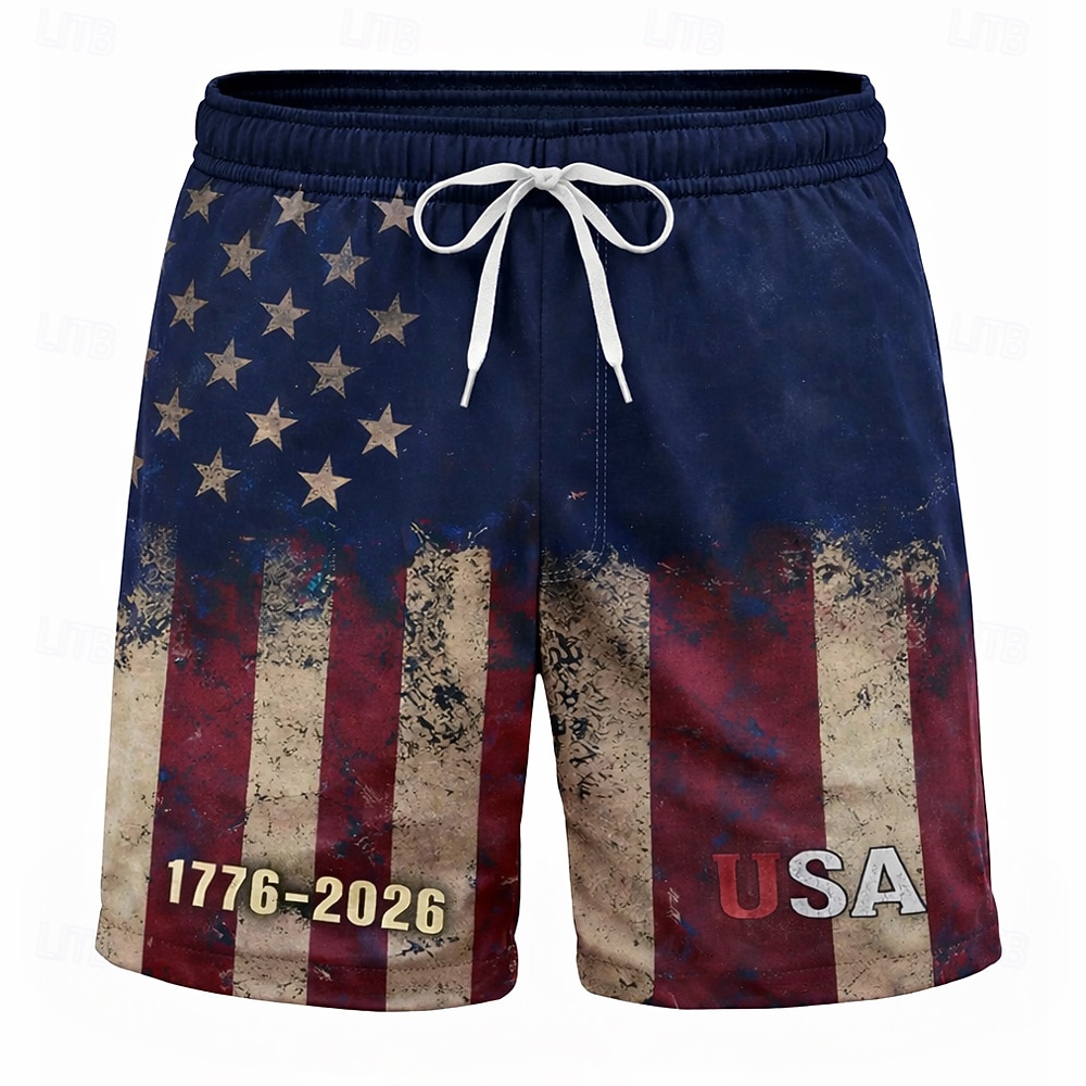 Per uomo 4 luglio, 250° anniversario degli Stati Uniti Bandiera degli Stati Uniti 1776 Costumi da bagno Pantaloncini da mare Pantaloncini da Surf Misura del girovita medio Patriotico Ferie Tasche del 2026 a $20.99 –P3