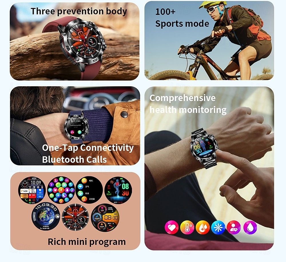 iMosi ET482 Relógio inteligente 1.43 polegada Relógio inteligente Bluetooth Podômetro Aviso de Chamada Monitor de Atividade Compatível com Android iOS Unisexo Suspensão Longa Chamadas com Mão Livre de 2026 por $86.99 –P1