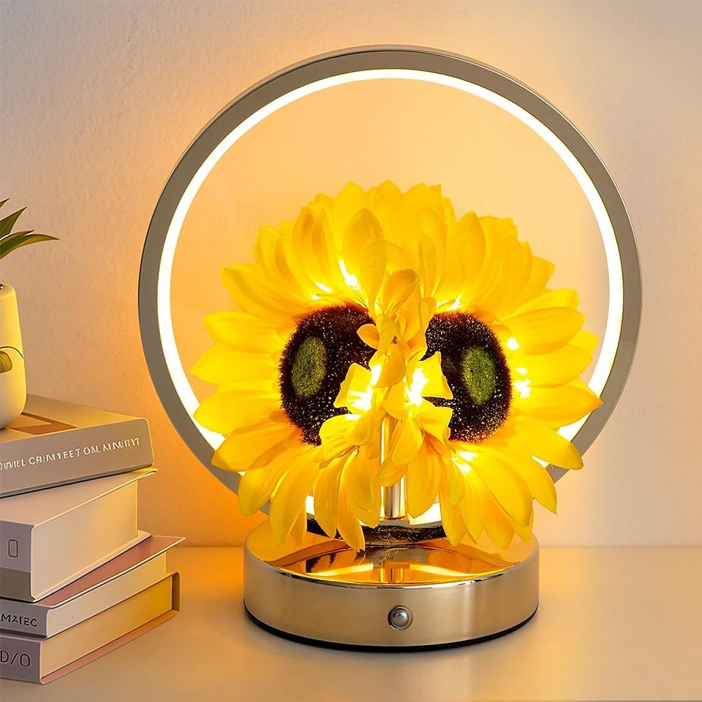 Sunflower Birthday Gifts for Women Mom,Sunflowers Flower Touch Lamp,Rechargeable Cordless 3 Way Dimmable Small Night Light for Living Room,Bedroom,Office Home Decor Thank You Gifts 2026 - $61.99 –P1