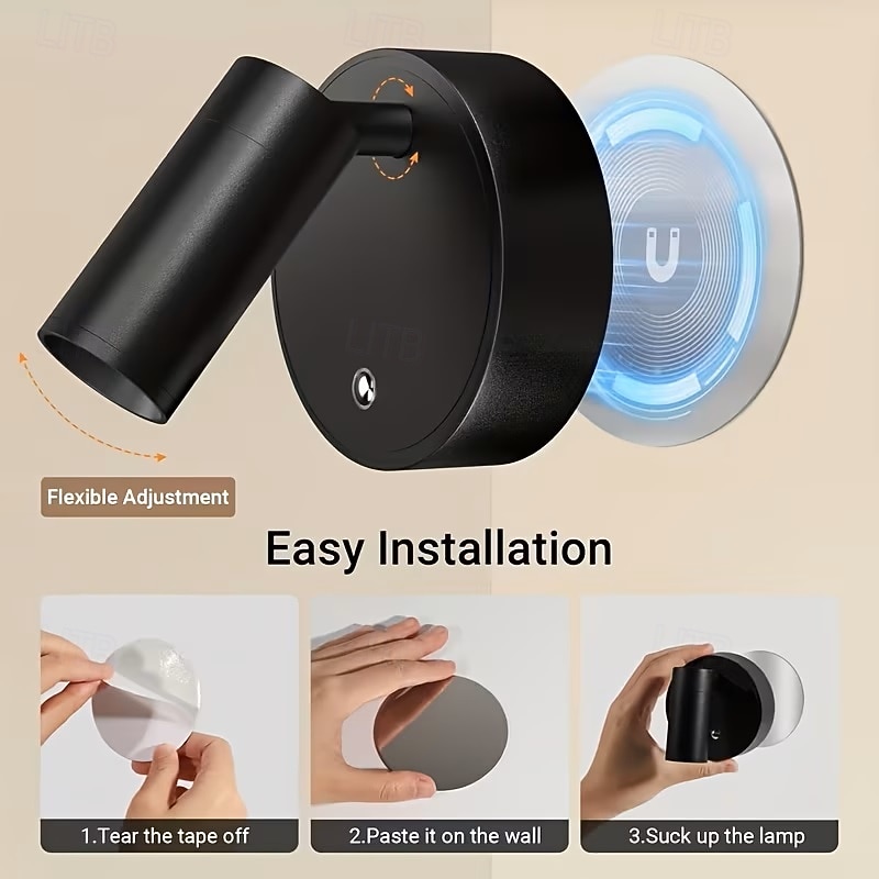Wireless LED Spotlight Touch Cimming LED Wall Lamp USB Rechargeable for Corridor Bedroom Gallery Lighting Decoration 2026 - $16.49 –P6