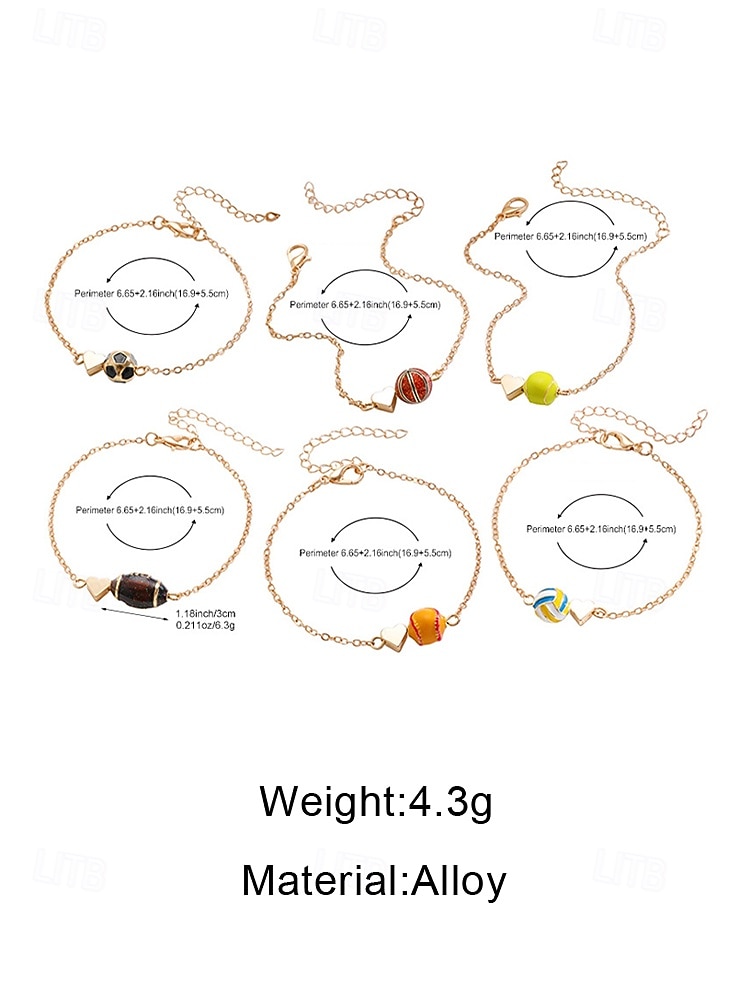 Women's Soccer Ball Pendant Necklace Bracelet Set Alloy Fan Jewelry in Multiple Ball Styles for Soccer Matches, Sports Fans, Casual Daily Wear & Travel Vacation 2026 - $9.99 –P15