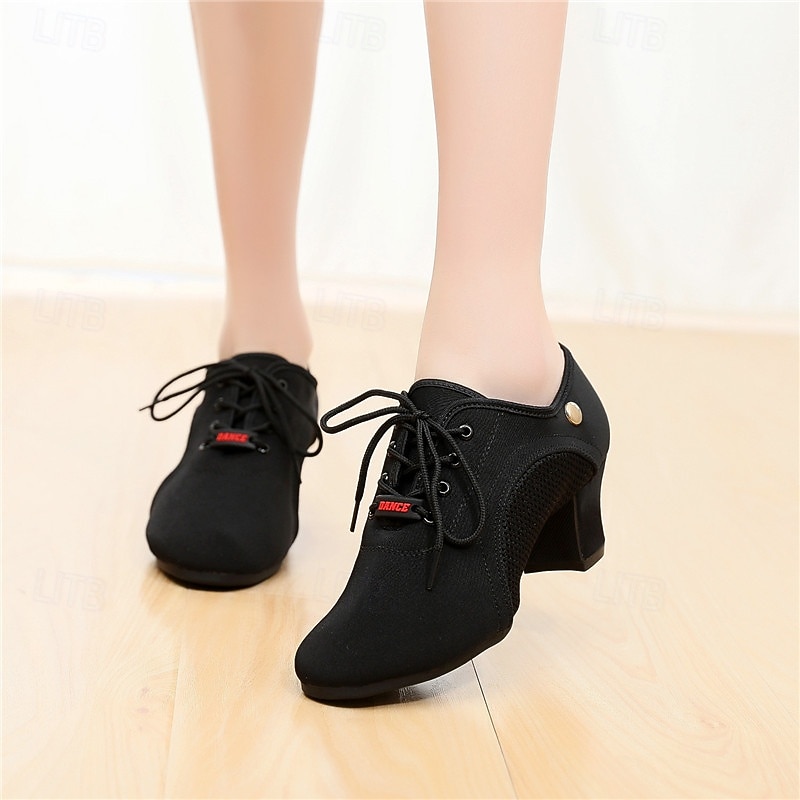 scarpe da ballo professionali nere da donna - tacco basso, stringate, per sala da ballo, latino, salsa e tango &calzature performanti del 2026 a $34.99 –P3