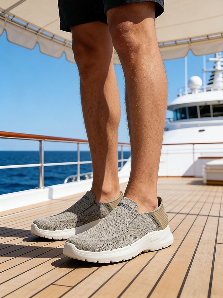 Zapatillas deportivas de punto sin cordones para hombre – calzado informal para islas y cruceros, ligero y transpirable, ideal para viajes y vacaciones. 2026 - $46.99 –P2