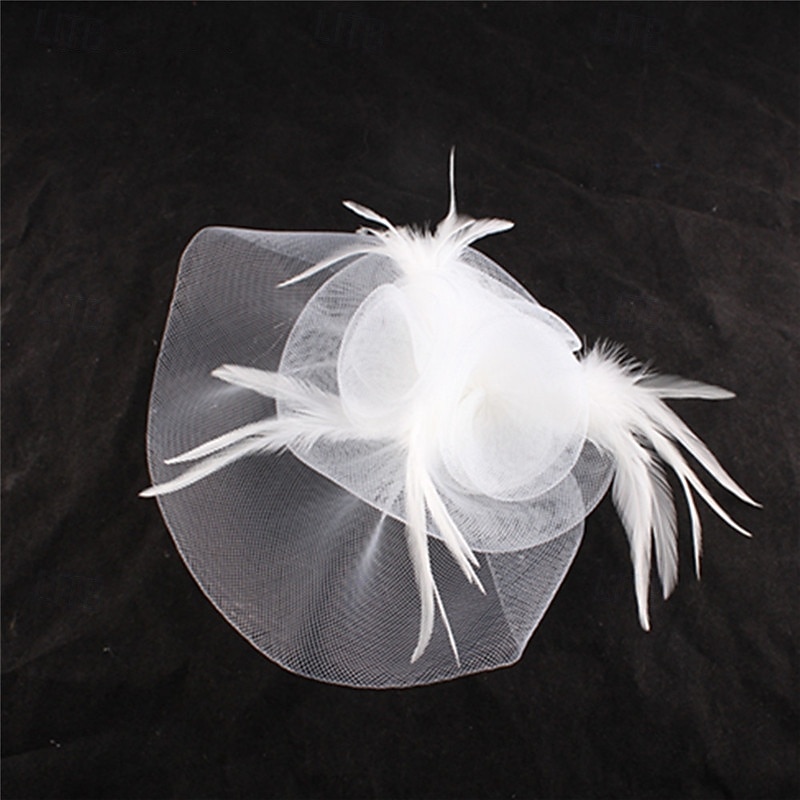 Fascinators Polyester Wedding Birthday Vintage Cute Retro With Feather Headpiece Headwear 2026 - $22.99 –P9