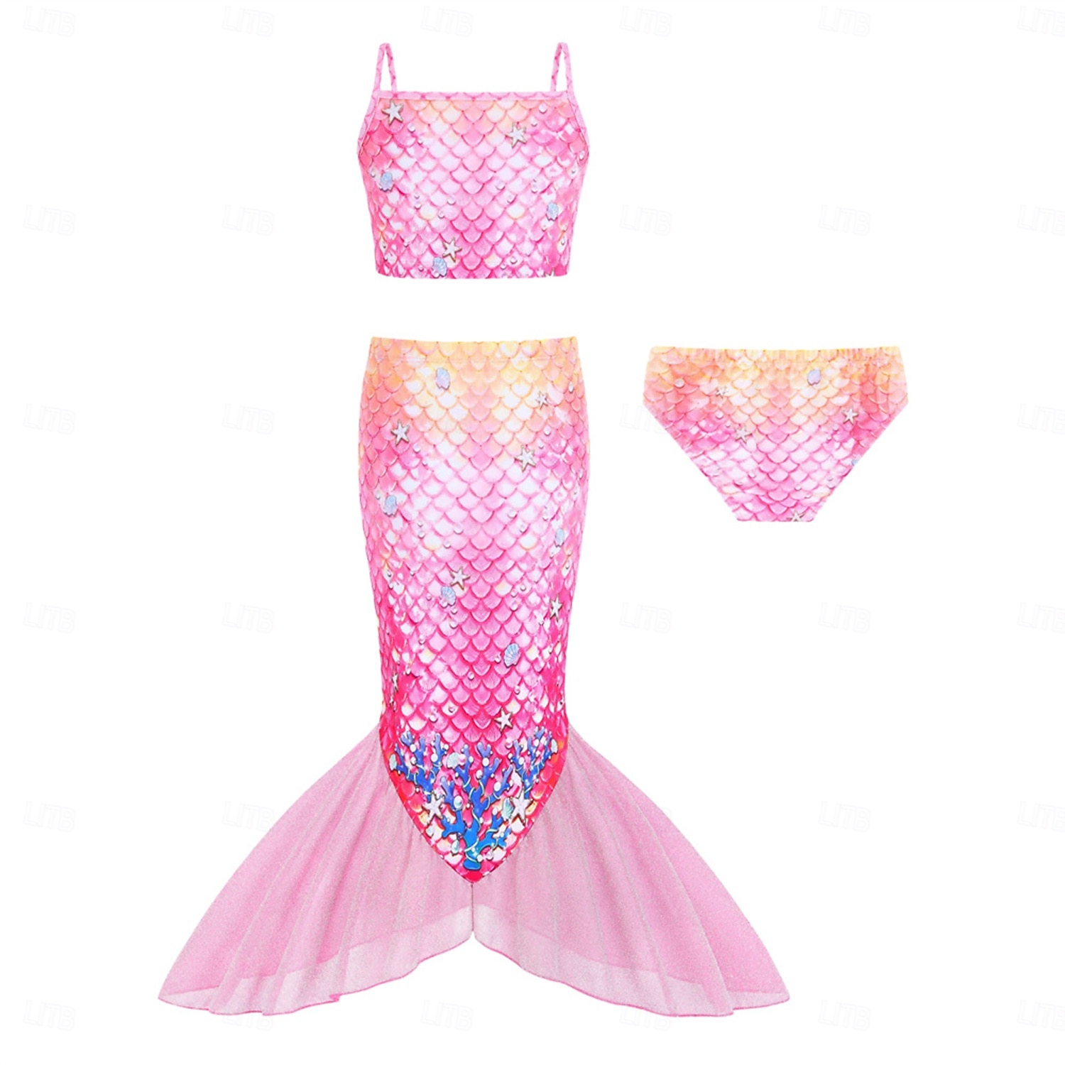 Mermaid Princess Dress Swimwear Movie Cosplay for Girls' Kid's Masquerade Party Holiday Festival 2026 - $22.99 –P4