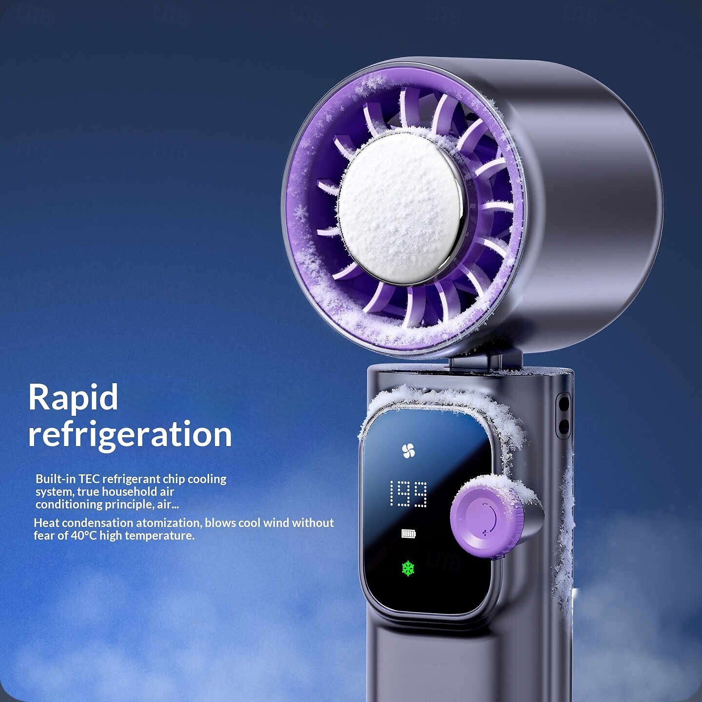 Handheld Fan with Cooling Plate, Portable Personal Fan, Digital Display 199 Speeds Adjustable, Foldable Mini Fan with Lanyard, High Speed Turbo Fan for Women Men Travel, Outdoor, Office 2026 - $29.99 –P7