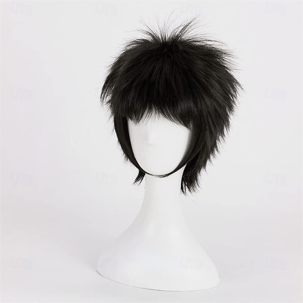 Peluca negra corta y puntiaguda de aventurero oceánico para fiesta de cosplay 2026 - $24.99 –P5