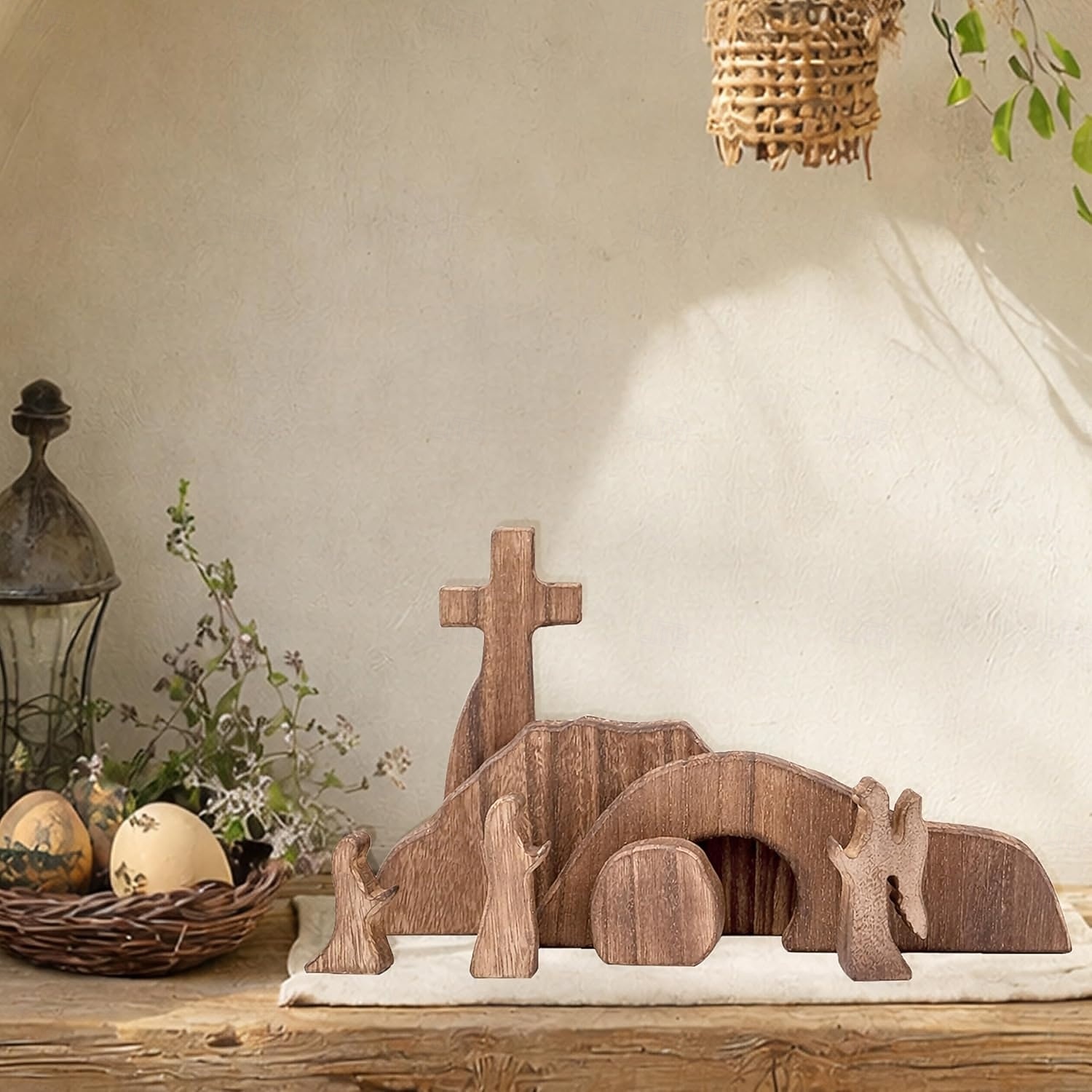 Tomba vuota, scena pasquale e decorazione a croce, set di scene di resurrezione pasquale in legno, decorazioni per presepe di Gesù per regali religiosi da tavolo per ufficio domestico e cristiani del 2026 a $24.99 –P8