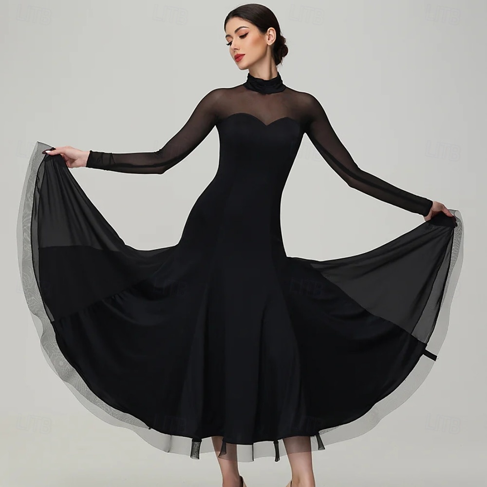 Επίσημος Χορός Φόρεμα Πλισέ Καθαρό Χρώμα Κόψιμο Γυναικεία Πάρτι Εκπαίδευση Επίδοση Μακρυμάνικο Ψηλό Σπαντέξ Πολυεστέρας 2026 - $221.19 –P4