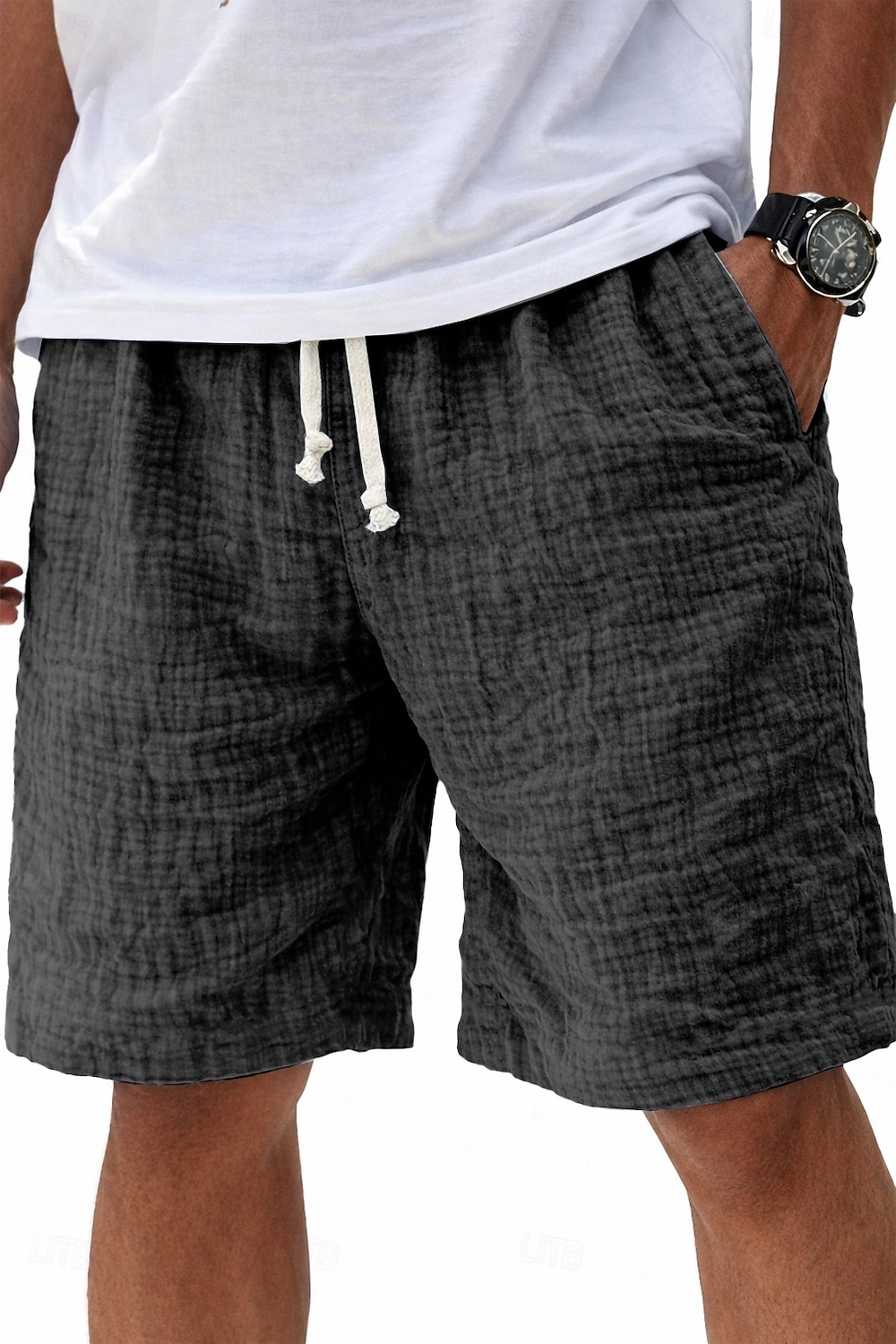 Homme Shorts Shorts en Lin Shorts d'été Shorts de plage Short décontracté Cordon de serrage Taille Élastique Couleur Unie Léger Respirant Longueur Genou Quotidien Extérieur Vêtements de rue Mode de 2026 ? $24.99 –P8