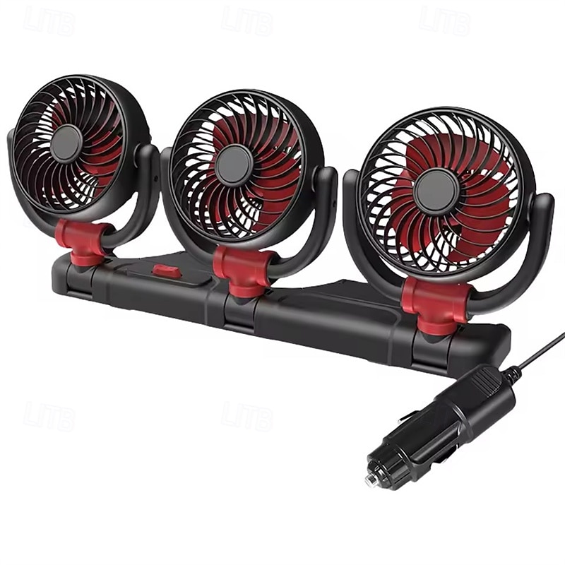 Ανεμιστήρας αυτοκινήτου τριπλής κεφαλής, ανεμιστήρας ψύξης οχήματος 12v 24v με τροφοδοσία USB 3 κεφαλών για ταμπλό, περιστρεφόμενος 360° ισχυρός, ήσυχος αυτόματος κυκλοφορητής αέρα για φορτηγό SUV RV 2026 - $68.99 –P7