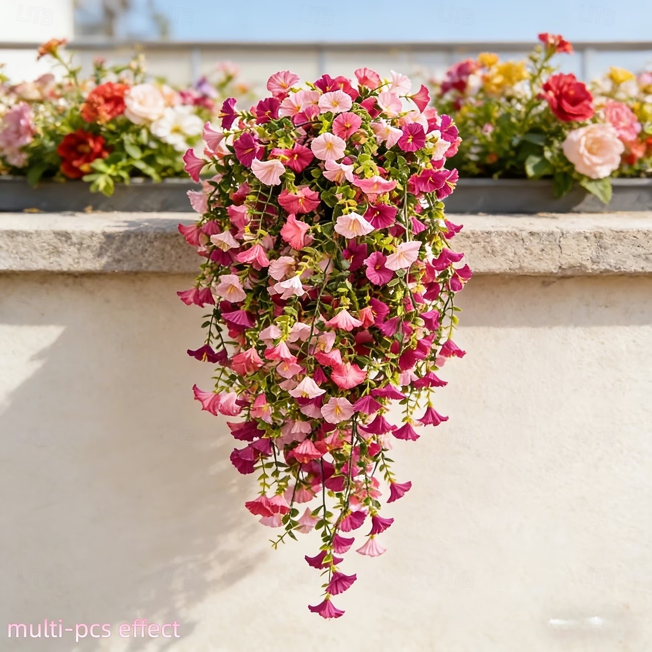 Lot de 2 ou 4 guirlandes de liserons artificiels réalistes (maille 69) à suspendre – fleurs artificielles roses et rouge rosé, résistantes aux UV, idéales pour la décoration intérieure et extérieure, de 2026 ? $15.99 –P3