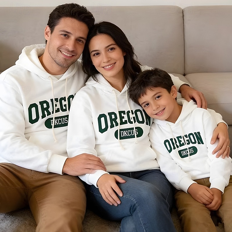 Family Tops Letter Casual Print Red Light Purple Beige Long Sleeve Active Matching Outfits 2026 - $45.99 –P15