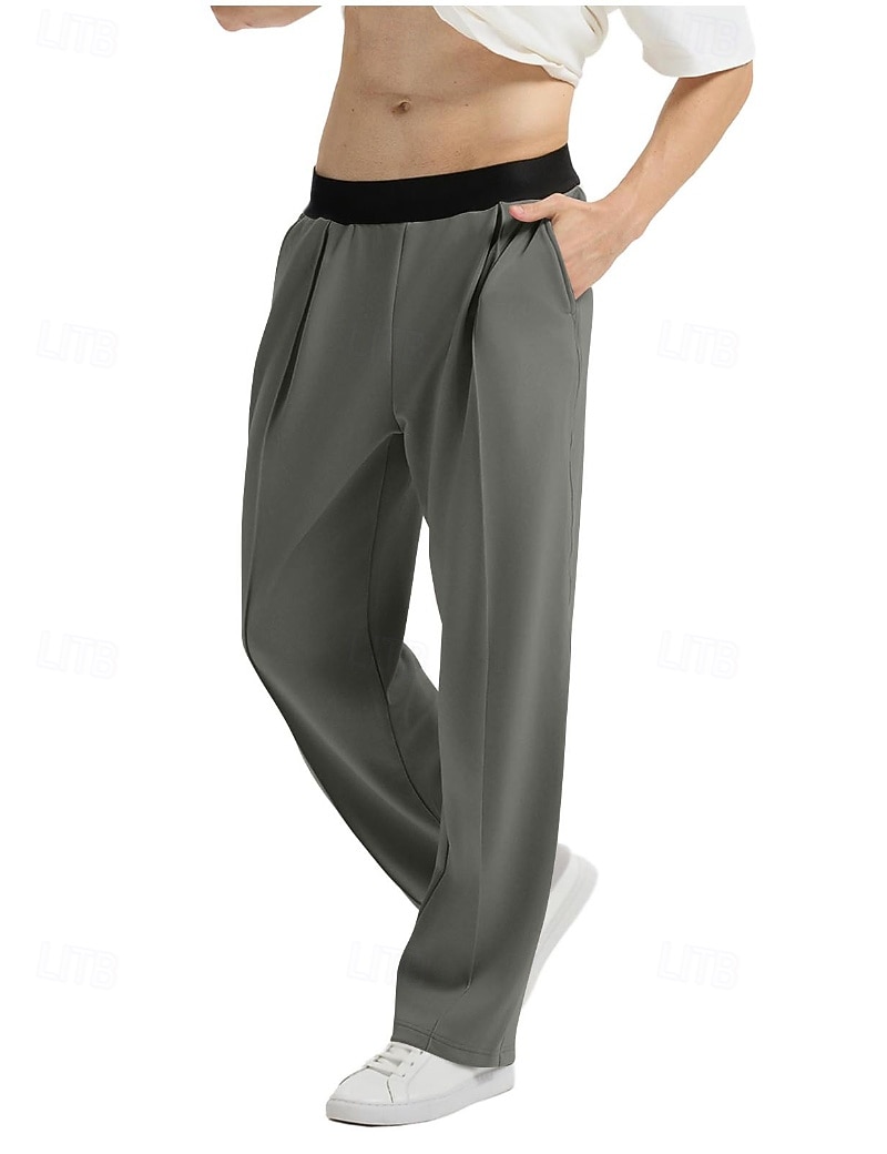 Homme Pantalons Pantalon décontracté Avec Poches Taille Élastique Bloc de Couleur Confort Longueur complète Quotidien Maison Extérieur Simple Style Classique Noir bleu marine Non Elastique de 2026 ? $21.99 –P9